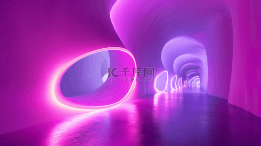紫色立体空间背景图片_紫色立体空间感图形沙发的背景6