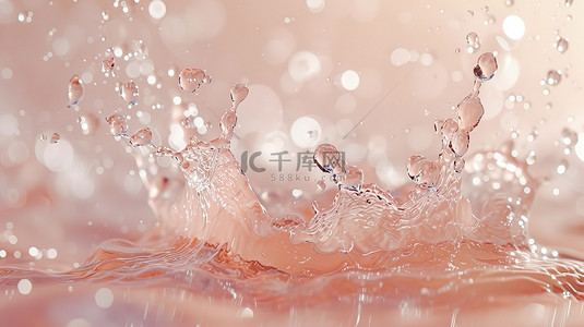 跑步gif动态图背景图片_浅粉色的水花飞溅素材