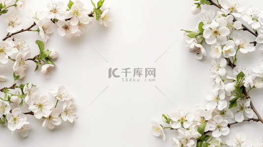 春天小清新简约花朵花束的背景12