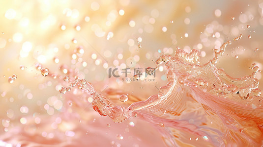 飞溅的水花素材背景图片_浅粉色的水花飞溅素材