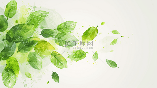 绿色树叶纹理背景图片_春天绿色平面树叶纹理背景图6
