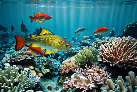 放生鱼儿摄影照片_海底游泳的鱼儿与珊瑚摄影图7