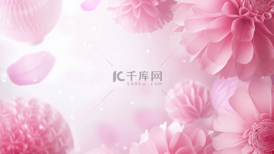 阳光花朵背景图片_粉红色玫瑰女神节舞台唯美的背景9