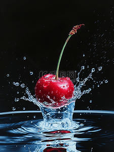 创意水花动感飞溅水里樱桃的背景12
