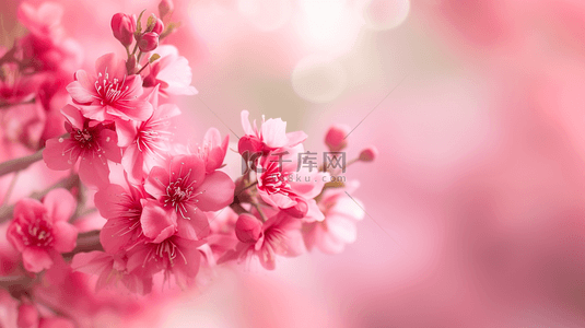 春天粉红色阳光下花朵的背景图19