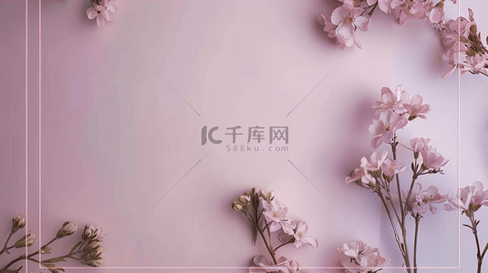 花朵梦幻背景图片_紫色女神节花朵唯美简约平铺的背景9