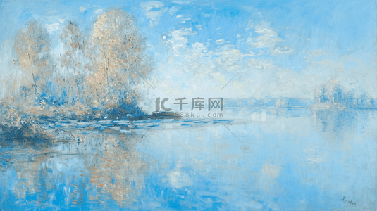 创意感手绘背景图片_油画感风景抽象创意背景13