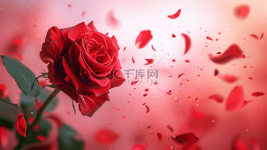 红色甜蜜背景图片_红色玫瑰喜庆背景5