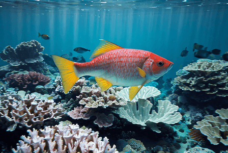 海底游泳的鱼儿与珊瑚摄影配图5