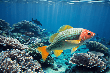 海底的小鱼摄影照片_海底游泳的鱼儿与珊瑚摄影图片9