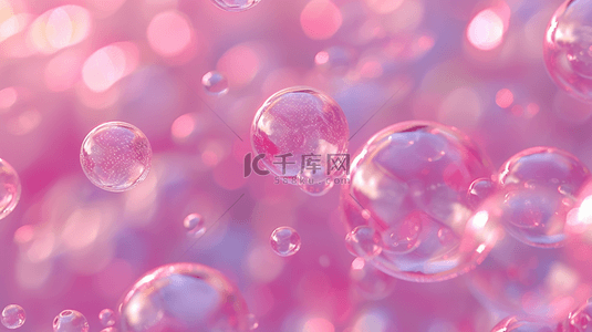 粉色水晶泡泡可爱背景17