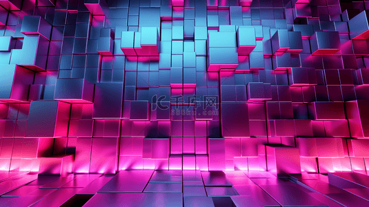 紫色立体空间感图形沙发的背景12
