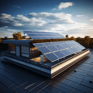 房车屋顶上的太阳能电池板