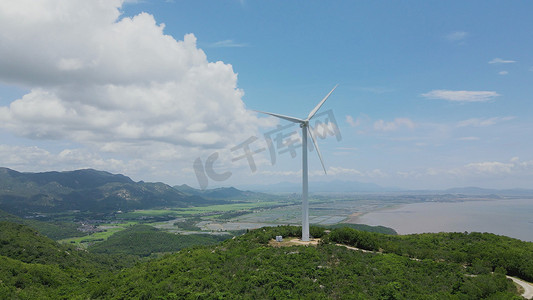 海边环保能量风力发电机风扇运转