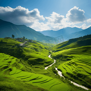 自然风景山川绿色户外风光