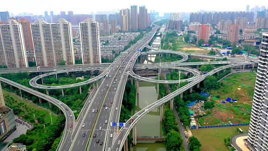 武汉城市交通枢纽立交桥实拍