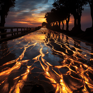 夕阳下的海滩