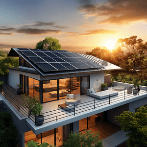 房顶上的太阳能装置