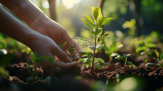 植树节背景图片_春季栽种植物绿色背景12