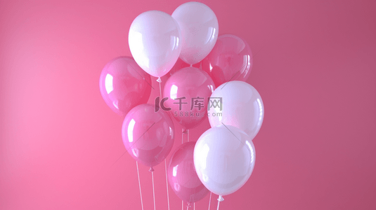 白色粉色浪漫背景图片_粉色气球浪漫背景13
