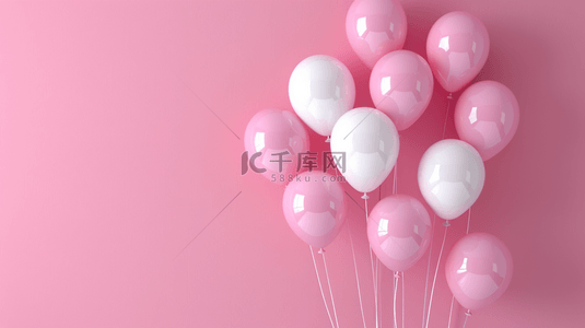 节日粉色背景图片_粉色气球浪漫背景2