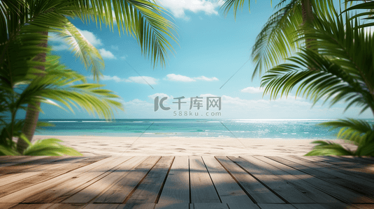 大海游泳背景图片_海边阳光浴场背景2