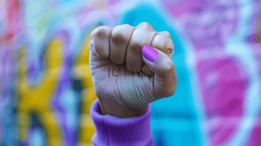 紫色紧握拳头背景5