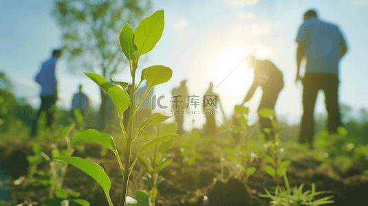 植树节背景图片_植树节团队合作植树活动背景4