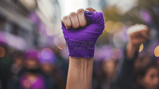 中考加油站背景图片_紫色紧握拳头背景1
