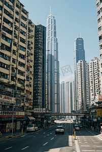 繁华的香港街景摄影图1