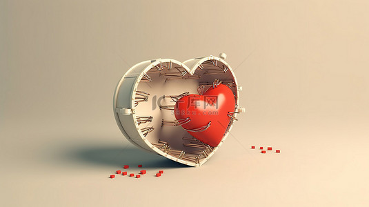屏蔽不完整的心爱保护的概念 3D 渲染
