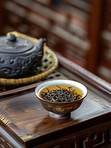凉青茶叶摄影照片_传统工艺制作的春茶高清摄影图