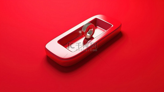 表情符号合集背景图片_充满活力的红色背景上简约电话符号的 3D 渲染插图