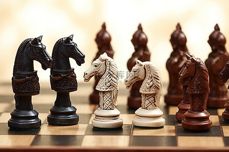 亚洲文化背景图片_国际象棋马和骑士
