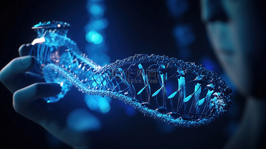 机器人手操纵 DNA 螺旋基因工程概念图解