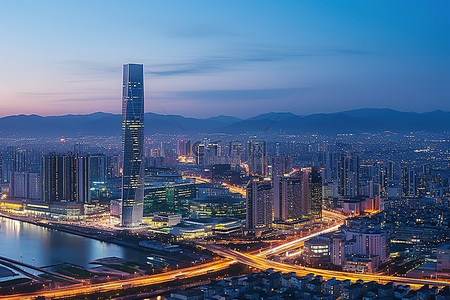 快速城市背景图片_首尔正在迅速发展，这是一个快速发展的城市