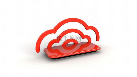 wi标志背景图片_白色背景上 wi fi 标志和云的孤立 3D 插图