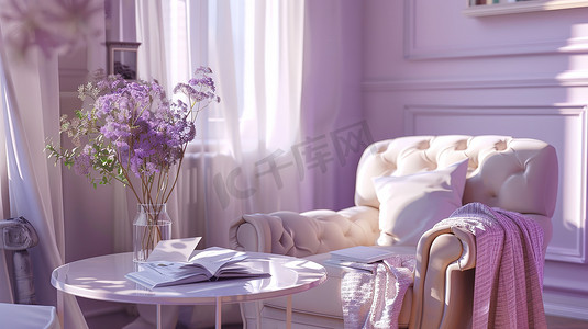 淡紫色舒适的家居图片