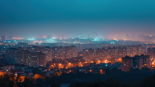 航拍夜晚城市星空的摄影4摄影图