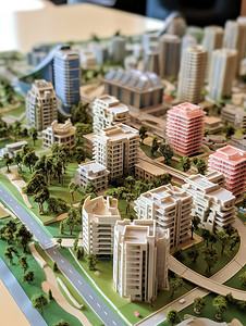 住宅小区图片摄影照片_城市建筑住宅小区模型高清图片