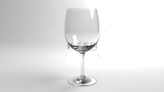 饮料酒杯背景图片_白色背景的 3d 渲染与孤立的空酒杯