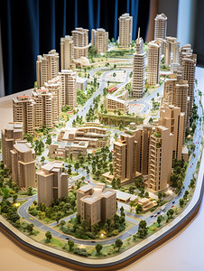 城市建筑住宅小区模型高清图片