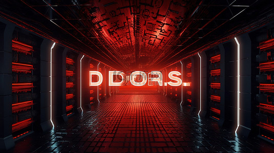 病毒攻击背景图片_可视化遭受 DDoS 攻击的计算机系统 3D 隧道插图