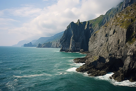 海景 落基山脉和悬崖 悬崖海景景观 海景 悬崖风光