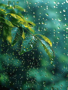 谷雨实景摄影照片_春天下雨天雨水特写高清图片