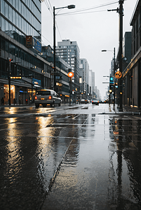下雨城市街道摄影图4