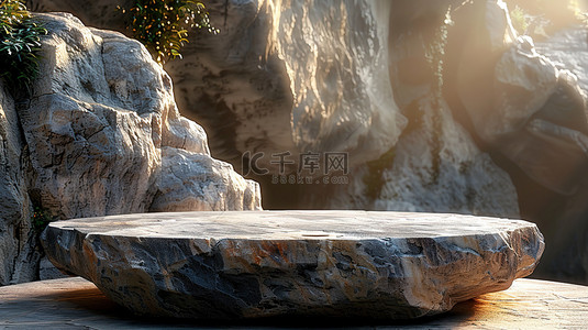 岩石展台背景图片_大气的石头岩石展台素材