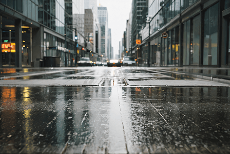 下雨的街道城市路面摄影图片4