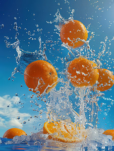 橙子水花飞产品拍摄高清图片