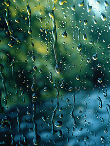 春天下雨天雨水特写照片